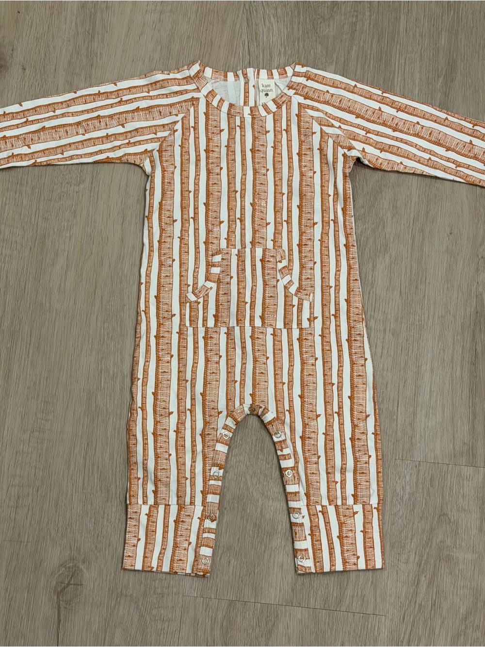 Kate Quinn Orange Tree Stripe Onesie | 12-18 M